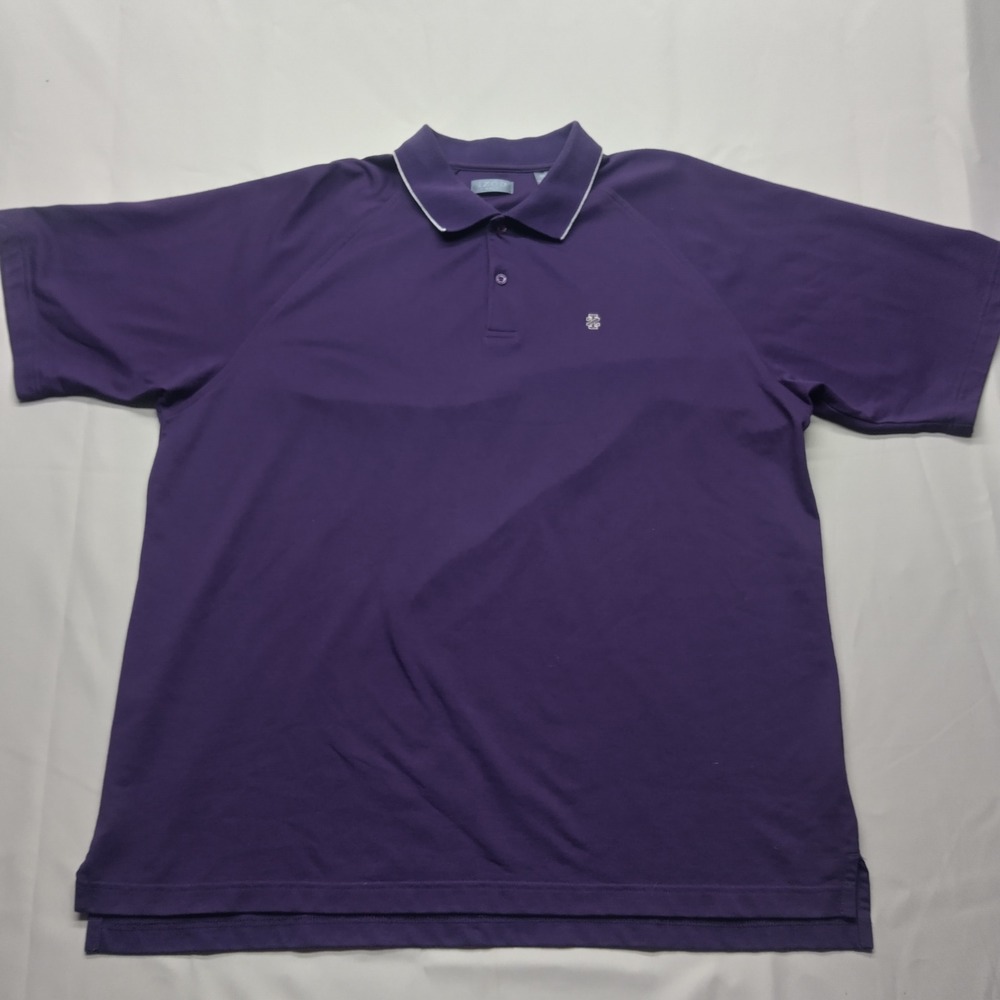 IZOD Golf Mens XL Purple Pima Cotton Blend Short Sleeve Polo Shirt 0349 - Picture 2 of 6